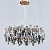 Smoked Crystal Round Chandelier 8 Lights
