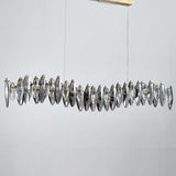 Smoked Crystal Linear Chandelier 8 Lights