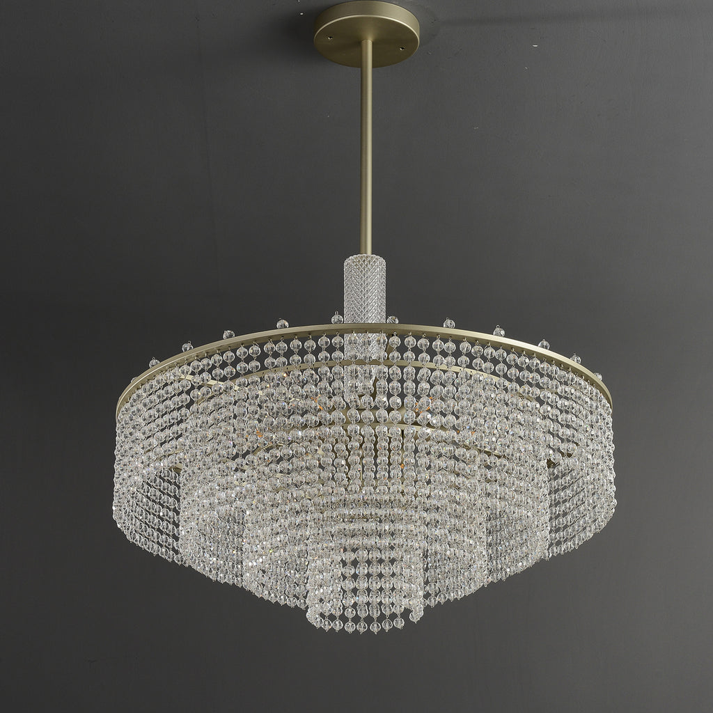 Pineapple Crystal Round Chandelier 6 Lights