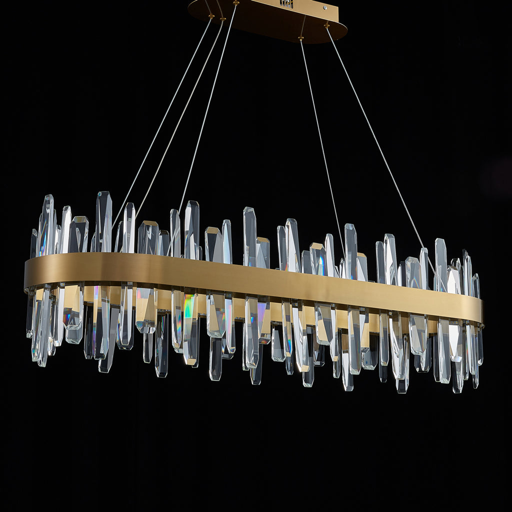 Tiffany-2 Crystal Linear Chandelier 41"