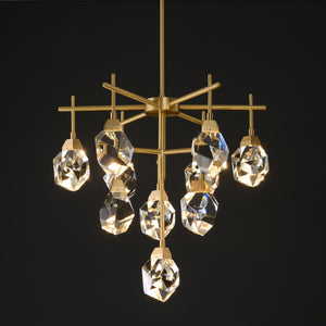 AKIKO 10 Lights Crystal Brass Chandelier