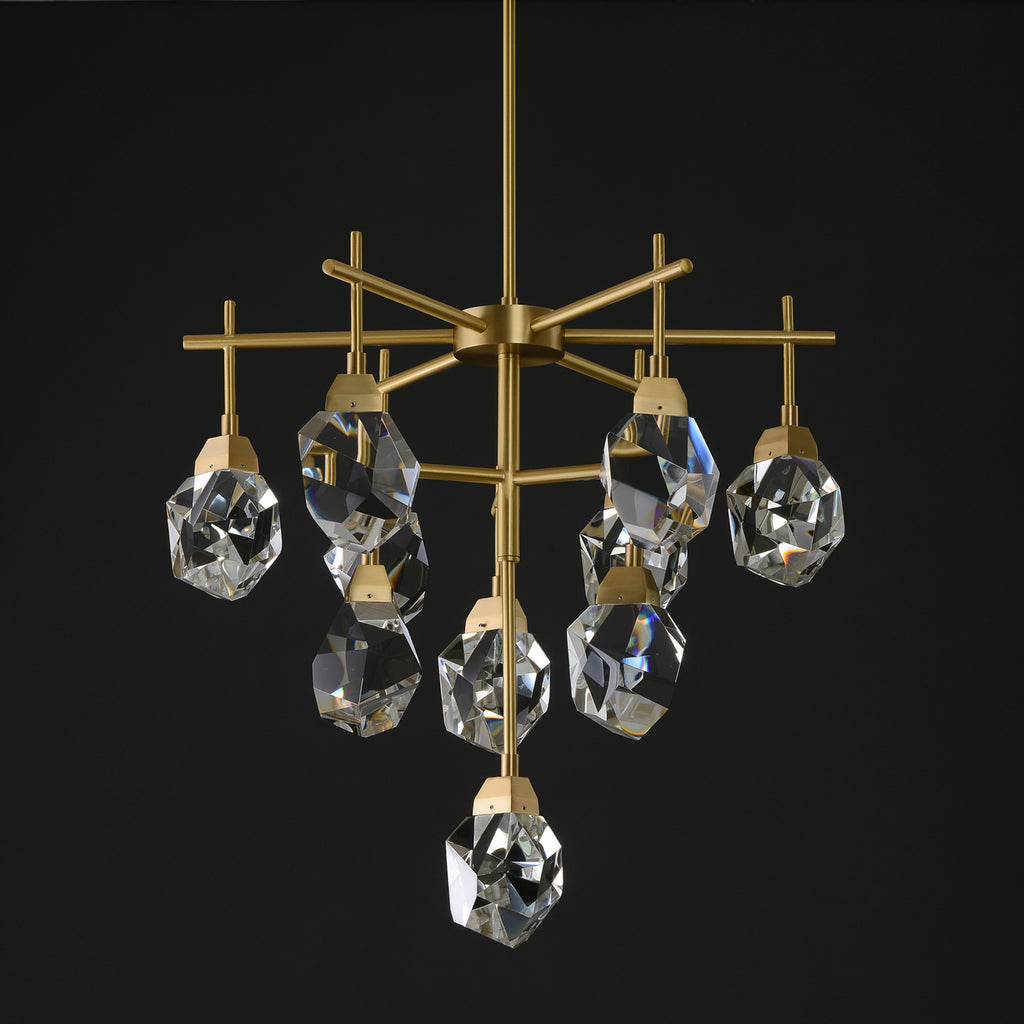 AKIKO 10 Lights Crystal Brass Chandelier