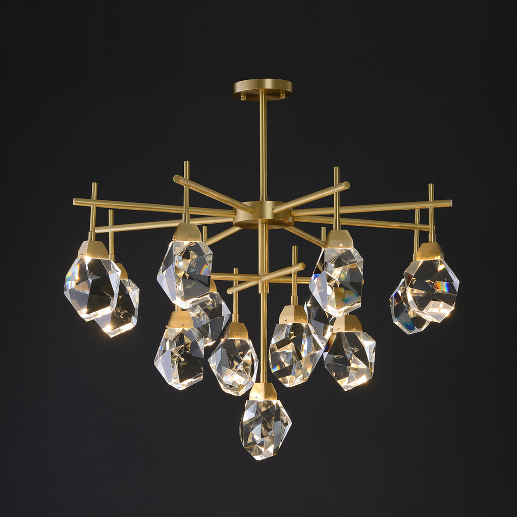 Akiko 13 Lights Crystal Brass Chandelier
