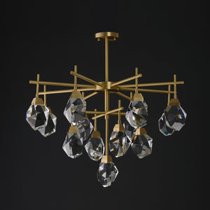 Akiko 13 Lights Crystal Brass Chandelier
