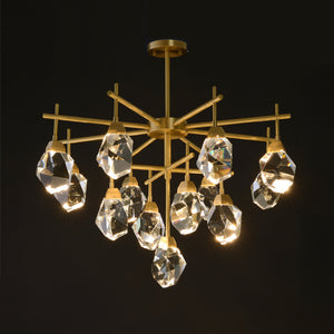Akiko 13 Lights Crystal Brass Chandelier