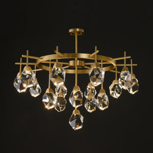 Akiko 16 Lights Crystal Brass Chandelier
