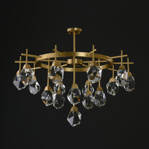Akiko 16 Lights Crystal Brass Chandelier