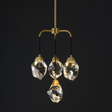 AKIKO 4 Lights Crystal Brass Chandelier