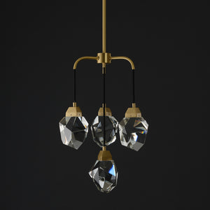 AKIKO 4 Lights Crystal Brass Chandelier