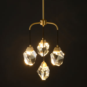 AKIKO 4 Lights Crystal Brass Chandelier