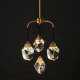 AKIKO 4 Lights Crystal Brass Chandelier