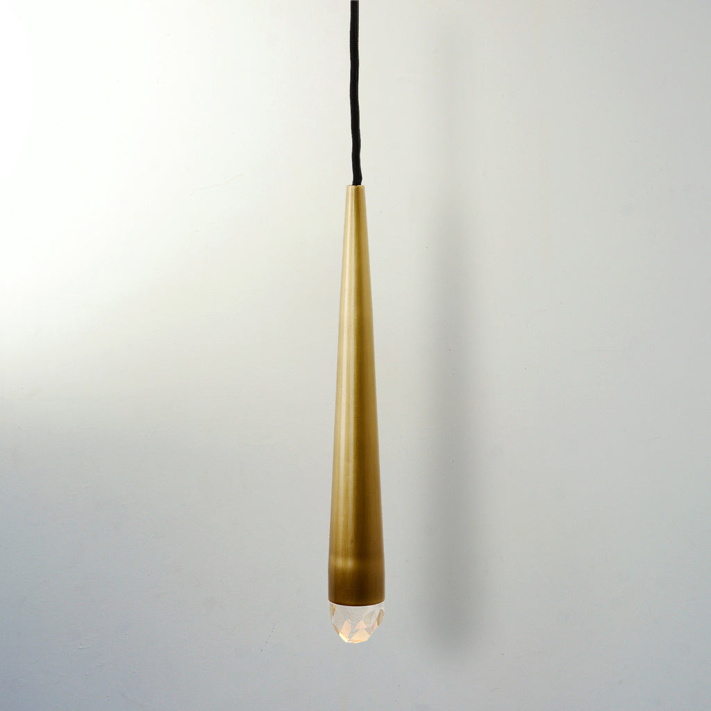 Arrow Crystal Pendant Brass