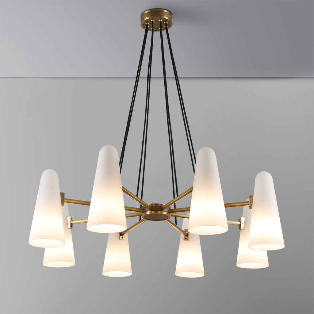 Bianco Chandelier 8 Lights Brass