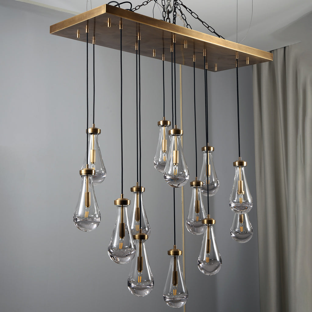 Rachael Linear Chandelier 48" Brass