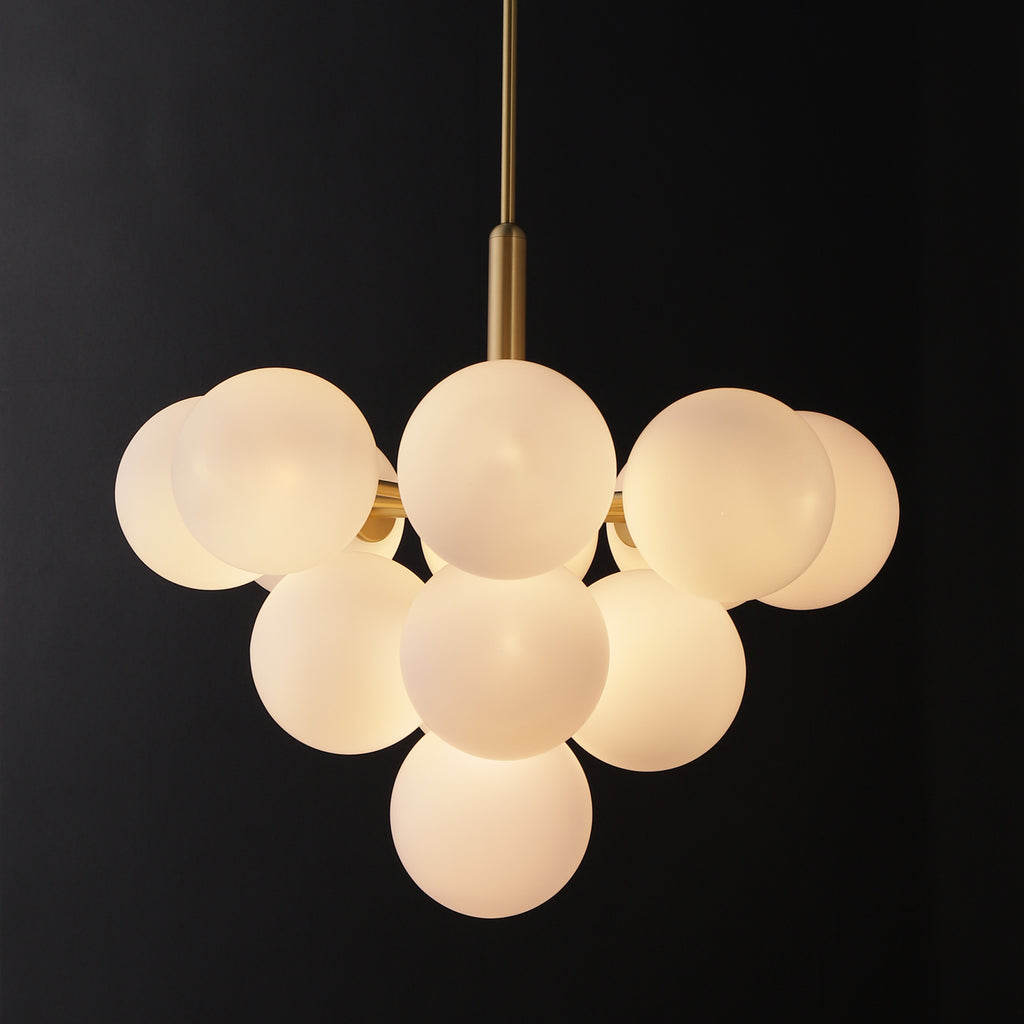 Saturn 12 White Gloss Globe Chandelier