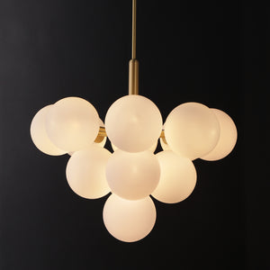 Saturn 12 White Gloss Globe Chandelier