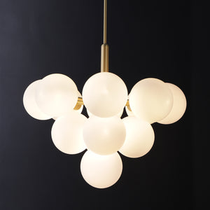 Saturn 12 White Gloss Globe Chandelier