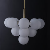 Saturn 12 White Gloss Globe Chandelier