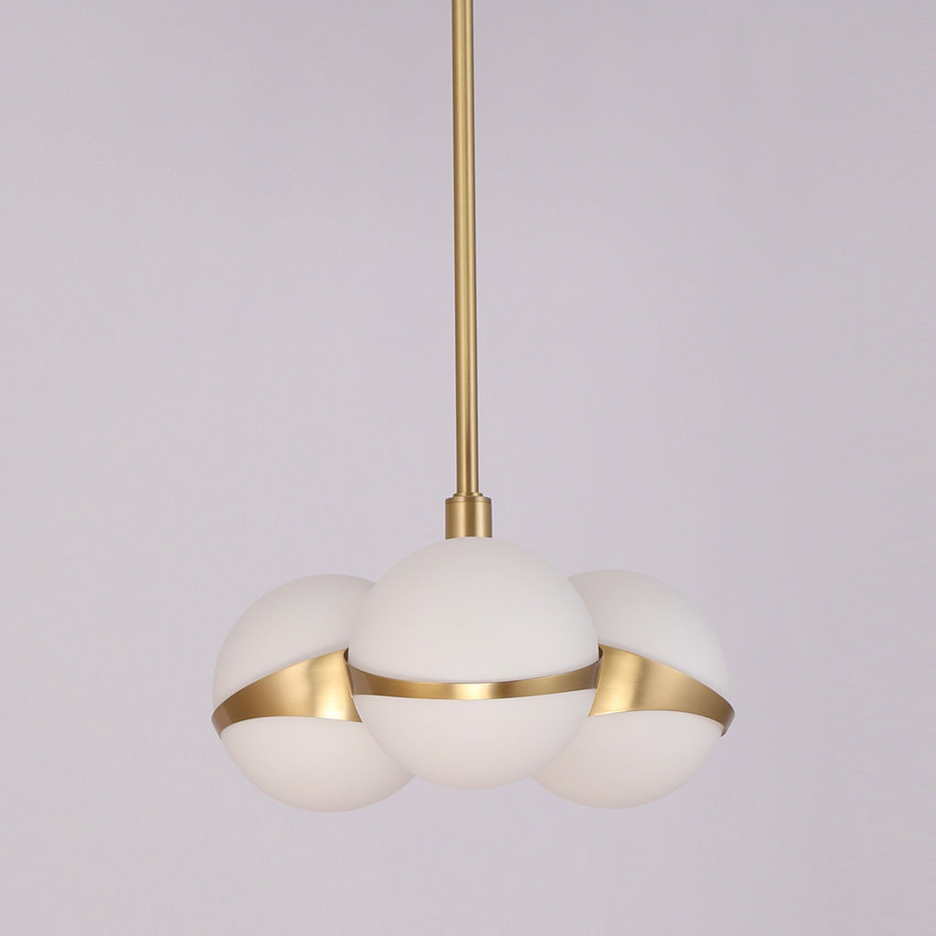 Brighton 3 White Gloss Globe Pendant