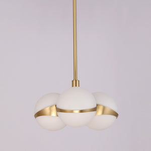 Brighton 3 White Gloss Globe Pendant