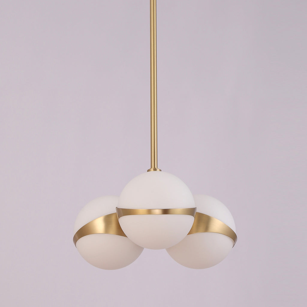 Brighton 3 White Gloss Globe Pendant