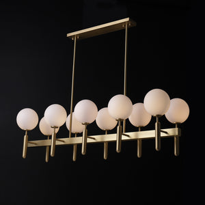 Brighton 10 White Gloss Globe Chandelier