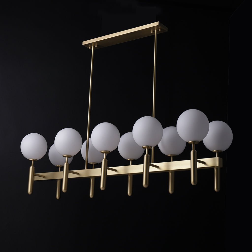 Brighton 10 White Gloss Globe Chandelier