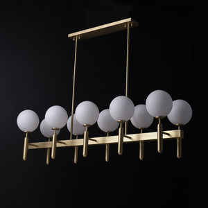 Brighton 10 White Gloss Globe Chandelier