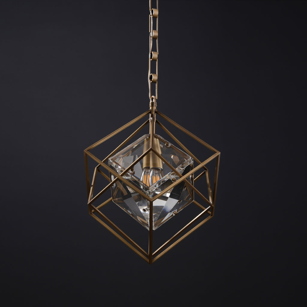 Callahan Single Crystal Brass Pendant