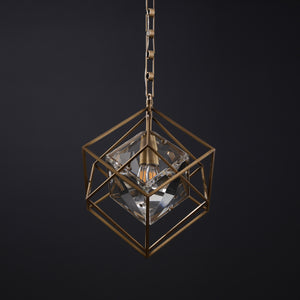 Callahan Single Crystal Brass Pendant