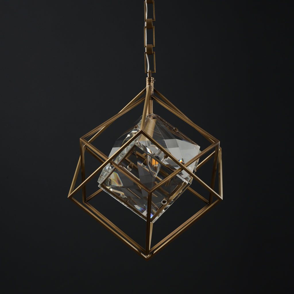 Callahan Single Crystal Brass Pendant