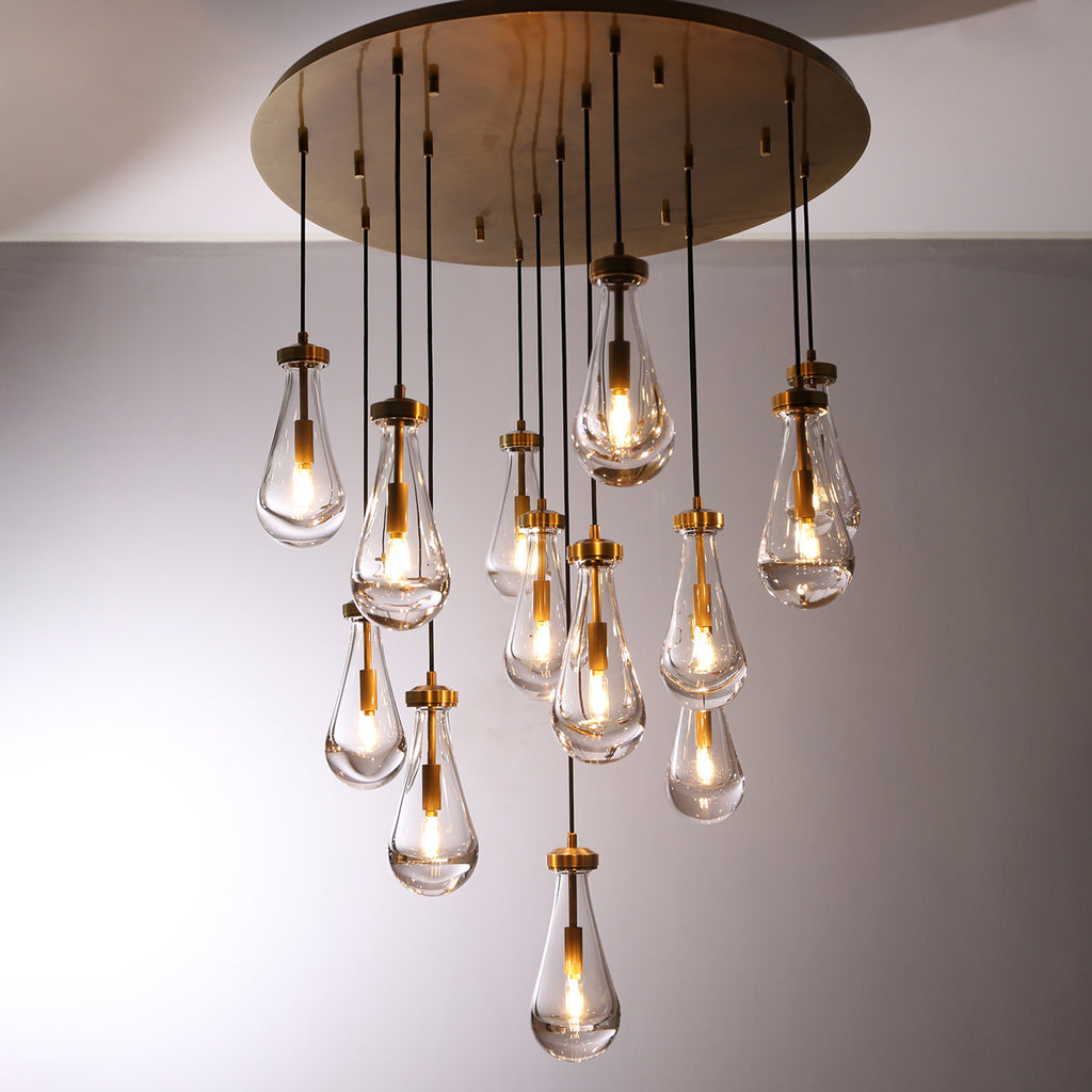 Rachael Round Chandelier 36" Brass