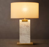 RECTANGULAR COLUMN MARBLE TABLE LAMP
