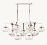 CABRETTE CLEAR GLASS LINEAR CHANDELIER 54"