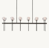 BOULE DE CRISTAL CLEAR GLASS DOUBLE LINEAR CHANDELIER 60"