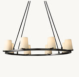 PAUILLAC FABRIC SHADE ROUND CHANDELIER 36"