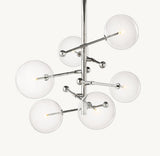 GLASS GLOBE MOBILE SIX-ARM CHANDELIER 40"