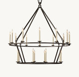 19TH C. ENGLISH OPENWORK TWO-TIER ROUND CHANDELIER 50"