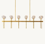 BOULE DE CRISTAL CLEAR GLASS DOUBLE LINEAR CHANDELIER 60"