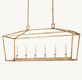 19TH C. ENGLISH OPENWORK RECTANGULAR CHANDELIER 54"