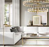 ARCACHON LED ROUND TWO-TIER CHANDELIER 60"