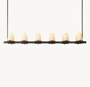 PAUILLAC FABRIC SHADE LINEAR CHANDELIER 60"