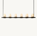 PAUILLAC FABRIC SHADE LINEAR CHANDELIER 60"