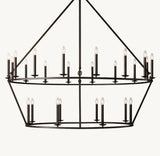 19TH C. ENGLISH OPENWORK TWO-TIER ROUND CHANDELIER 62"