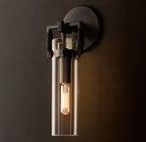 MACHINIST GLASS CYLINDER SCONCE 9"