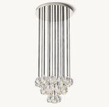 BOULE DE CRISTAL CLEAR GLASS ROUND CLUSTER CHANDELIER 24"