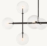 GLASS GLOBE MOBILE LINEAR CHANDELIER