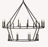 19TH C. ENGLISH OPENWORK TWO-TIER ROUND CHANDELIER 62"
