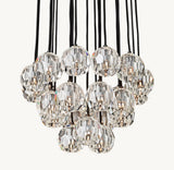 BOULE DE CRISTAL CLEAR GLASS ROUND CLUSTER CHANDELIER 24"
