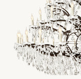 19TH C. ROCOCO IRON & CRYSTAL ROUND CHANDELIER 101"